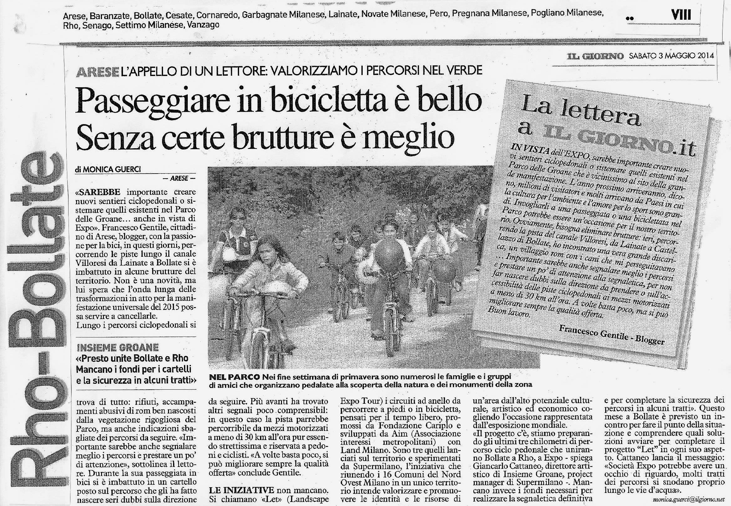 03mag14 Il Giorno Lettera F. Gentile